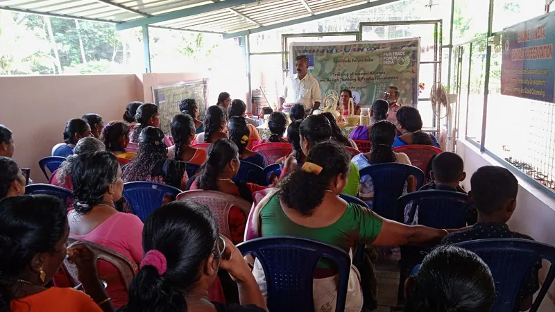 Women taking part in an artisan training session at the CADRE-India centre